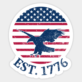 American Flag with Eagle, Est. 1776 Sticker